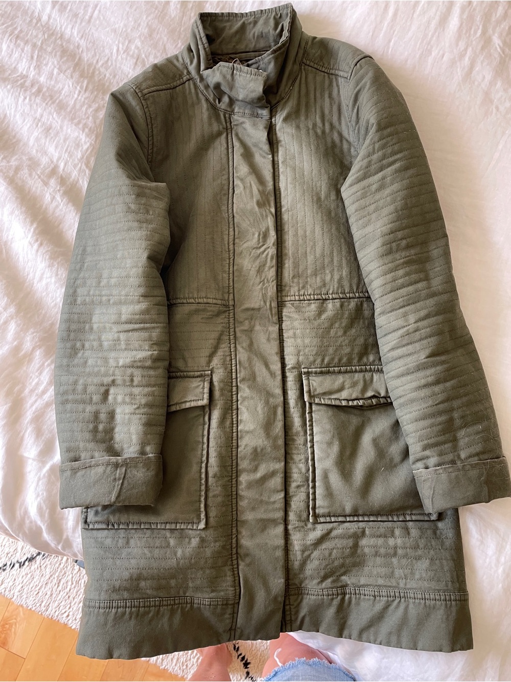 Prana Olive Quilted Utility Jacket